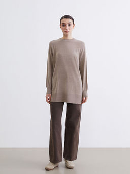 Bisiklet Yaka Kad?n Triko Tunik