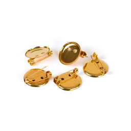 "Zlatka" Заготовки для броши DC-200/5 2 см 5 шт №01 под золото