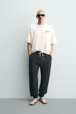 CAMISETA RELAXED FIT TEXTOS ESTAMPADOS / Blanco