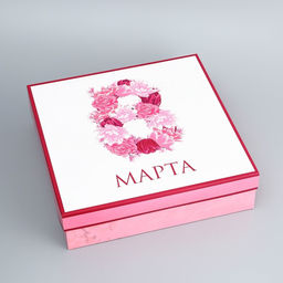 Цена за 5 шт. Коробка подарочная складная 8 марта, 30?30?8 см