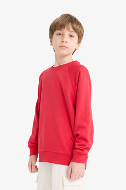 Bisiklet Yaka Basic D_z Okul Sweatshirt Erkek _ocuk - Defacto фото 4