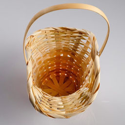 Корзина плетёная для хранения, 21×21×14 см, ручка h=15 см, бамбук