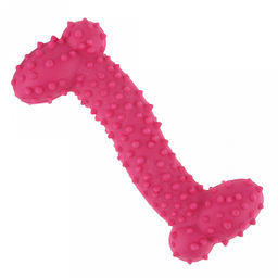 Игрушка для собаки Косточка мини 10,5х4х1,3см, полипропилен, с шипами, цвета микс (темно-розовый, зеленый, синий), Пэт тойс (Pet toys) (Китай)  фото 3