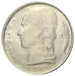 5 франков 1978 года Бельгия  Надпись на фламандском (BELGIE)
