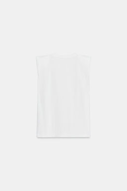 SLEEVELESS SHOULDER PAD T-SHIRT - Zara фото 18