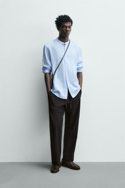 CAMISA RELAXED FIT LINO - ALGOD?N / Celeste