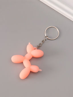 Цена за 2 шт. Брелок для ключей на кольце «Воздушный шарик - Собачка», резина, розовый 5×5.5 см