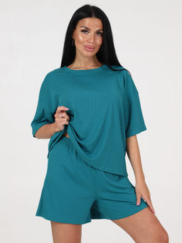 012 ЖЕНСКАЯ ПИЖАМА (шорты) (Бирюза) - А-дина фото 4