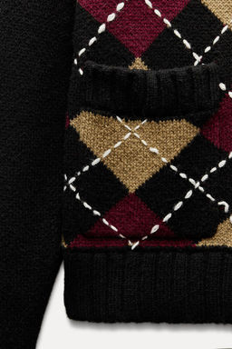 DIAMOND PATTERN KNIT CARDIGAN - Zara фото 7