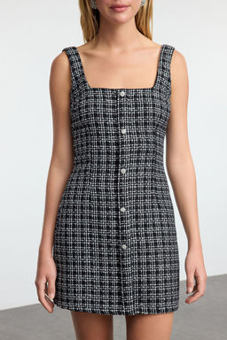 TRENDYOLMILLA Bej Tuvit Dokuma K?sa Elbise TPRAW25EL00076  фото 3