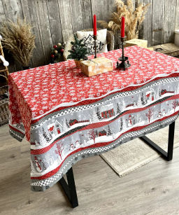 Скатерть из рогожки Нарядная Сказка Бордо 150х180 - Амавес-текстиль фото 9