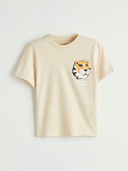 Bisiklet Yaka Bask?l? Erkek ?ocuk Ti??rt