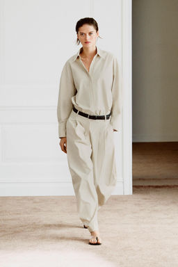 CAMISA OVERSIZE ZW COLLECTION LIMITED EDITION / Beige claro