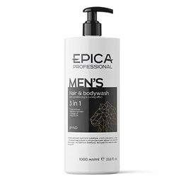 EPICA Professional Mens 3 in 1 Универсальный мужской шампунь для волос и тела, 1000 мл.  фото 2