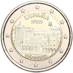 2 евро 2023 года Испания Всемирное наследие ЮНЕСКО Касерес