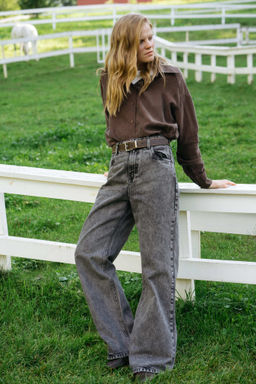 Джинсы Wide fit "Темно-серые" женские