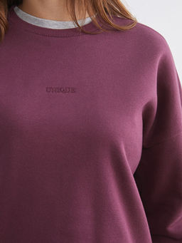 Nak??l? Oversize Kad?n Kal?n Sweatshirt