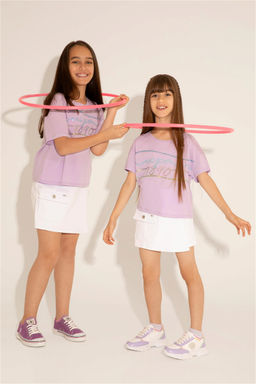 Сиреневая футболка для девочки - U.s. polo assn фото 4