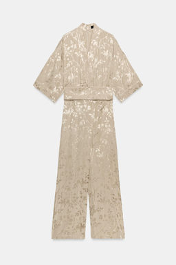 MONO LARGO KIMONO JACQUARD CINTUR?N / Cava
