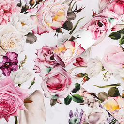 Цена за 10 шт. Бумага упаковочная глянцевая двусторонняя «Букет», 100×70 см