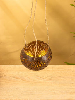 Подсвечник подвесной из кокоса, 9-12 см, коричневый