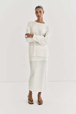 JERSEY OVERSIZE PUNTO FINO / Blanco