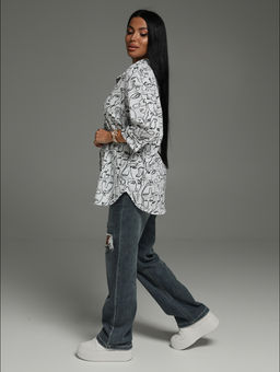 Жанетта туника женская (полоса синий) - Lovetex фото 112