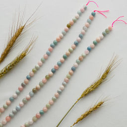 Бусины для украшений из Берилла, Морганита и Аквамарина (38 бусин) 39 см