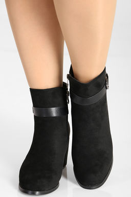 Ботинки женские замшевые черные