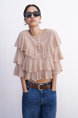 RUFFLED KNIT SWEATER - Zara фото 3