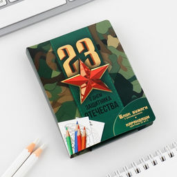 Подарочный набор «23 февраля», блок для записей с отрывными листами и заданиями, карандаши