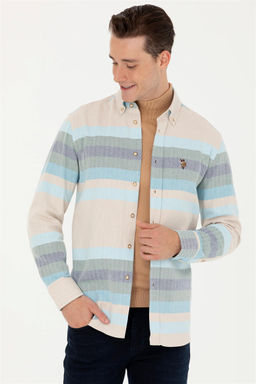 U. S. Polo Assn Мужская синяя рубашка с длинным рукавом