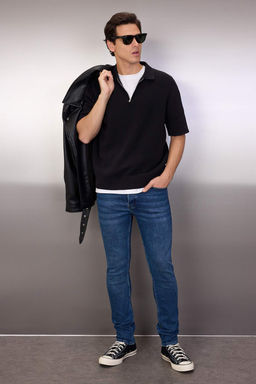 TRENDYOL MAN Siyah Skinny Fit Esnek Kumas Dar Kesim Jeans TMNAW23JE00047 - Trendyolmilla фото 59