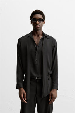 SATIN SHIRT WITH BOW - Zara фото 2