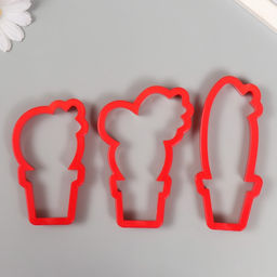 Каттеры для полимерной глины Кактусы набор 3 шт 8,8х5,4 см 10,7х4,7 см, 10х6,7 см - Simaland фото 2