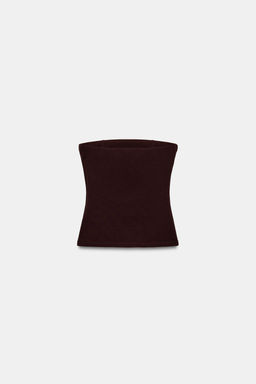 TOP BANDEAU STRETCH TACHAS / Marr?n oscuro - Zara фото 5