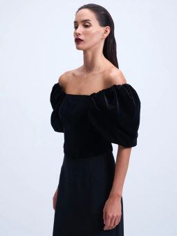 Облегающая блузка из бархата / Zarina  фото 5