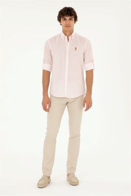 U. S. Polo Assn / Мужская пудровая рубашка с длинным рукавом - U.s. polo assn фото 4