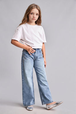 %100 Pamuk Straight Fit Jean Pantolon K_z _ocuk - Defacto фото 3
