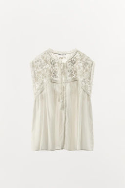 LIMITED EDITION LACE EMBROIDERED TOP - Zara фото 6