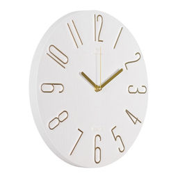 Часы настенные классические, бесшумные, плавный ход, d=30 см, белые, от батарейки 1×АА