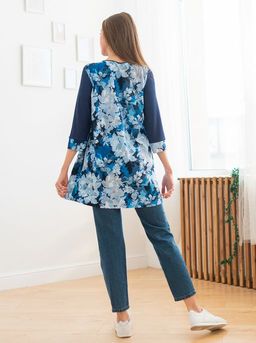 Туника женская из масла Клэр синие цветы - Амадэль фото 8