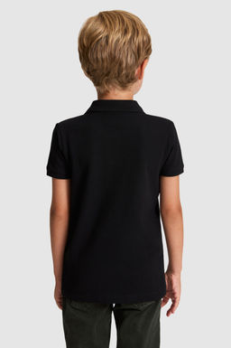 Erkek _ocuk Siyah Polo Yaka Basic Ti__rt