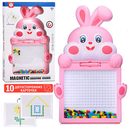 Доска для рисования "Зайчишка" в коробке (розовый)