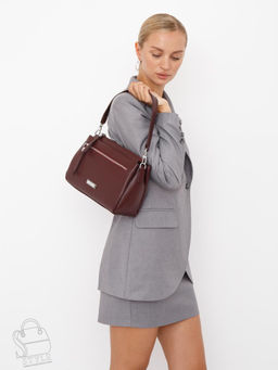 Сумка женская кожаная 1025C burgundy red Polina&Eiterou в Новосибирске