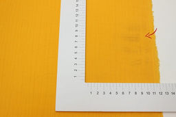 Муслин двухслойный с эффектом жатости цв.Оранжево-желтый, СОРТ2, ш.1.4м, хлопок-100%, 110гр/м.кв - Купава фото 4