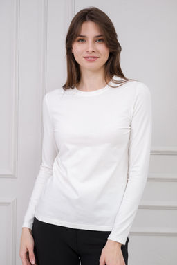 Лонгслив женский из кулирки с лайкрой молоко макси - Амадэль фото 7