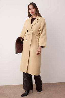 Vizon Aksesuar Detayl? Kruvaze Oversize Uzun Kase Kaban TWOAW26KB00028 - Trendyolmilla фото 2