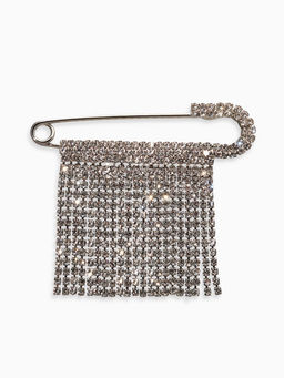 Булавка Торжество дождик, 7 см, цвет белый в серебре