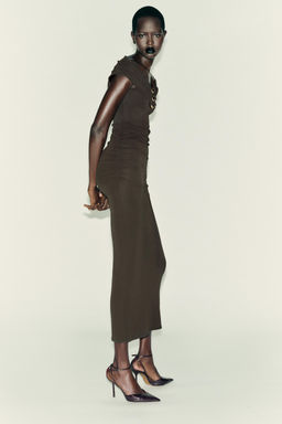 LONG DRAPED DRESS - Zara фото 4